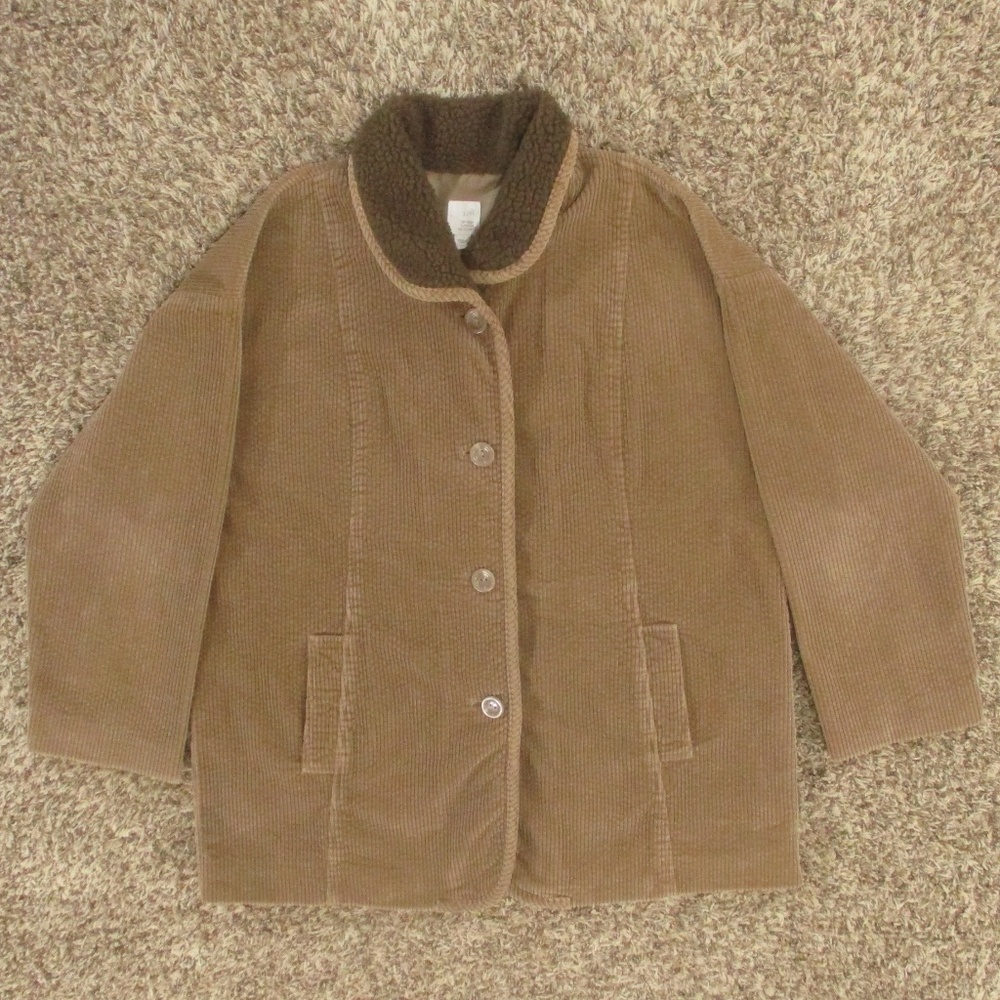 J. Jill Brown Corduroy Teddy Jacket